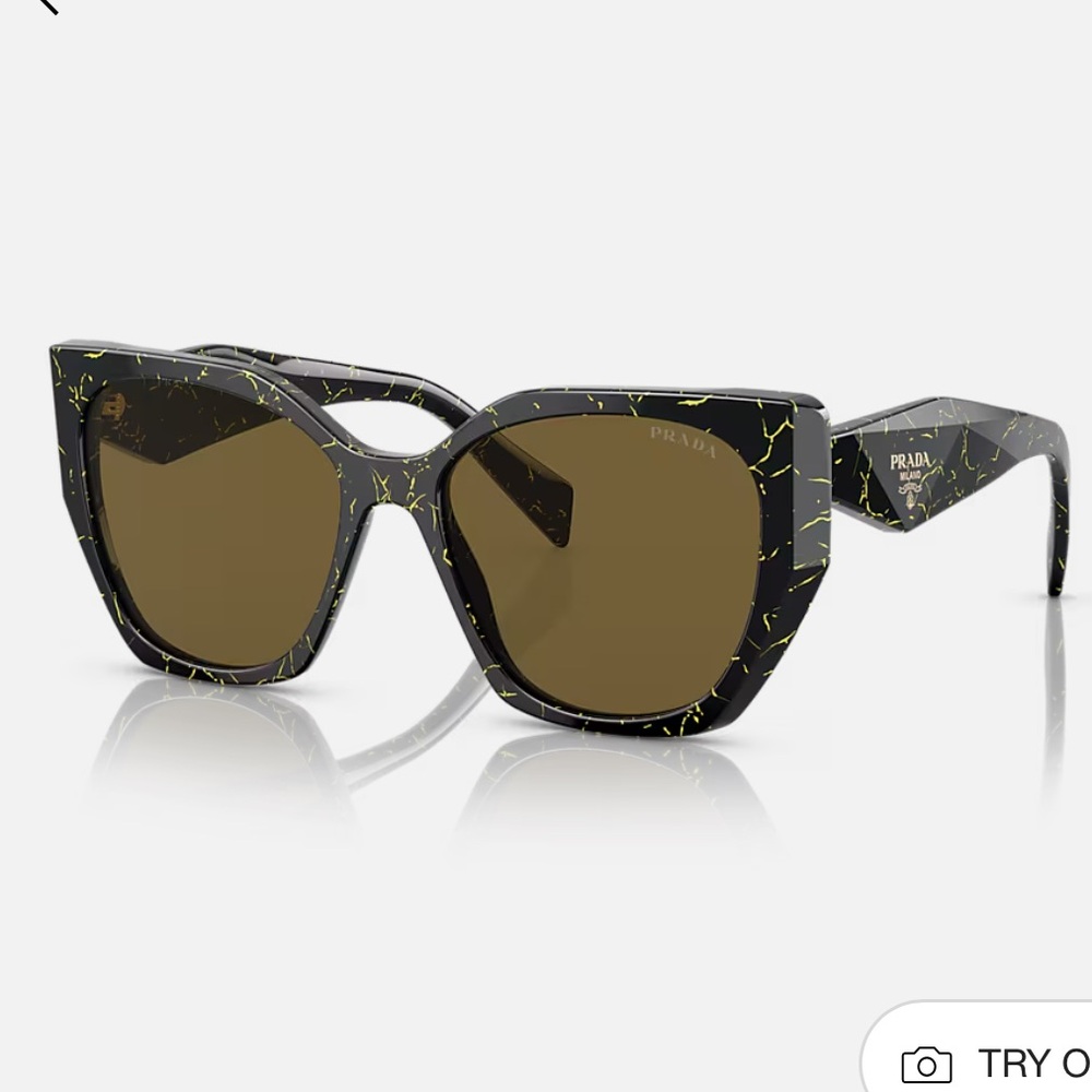 Prada Black and Gold Marble Sunglasses